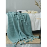 Tassel Decoration Knitted Blanket