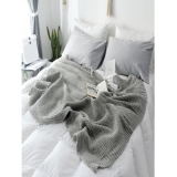 Solid Color Design Knitted Blanket