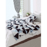 Color Block Jacquard Knitted Blanket