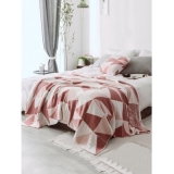 Color Block Jacquard Knitted Blanket