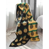 Pineapple Contrast Jacquard Knitted Blanket