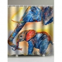 Elephant Painting Print Waterproof Bathroom Shower Curtain