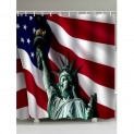 American Flag Statue of Liberty Waterproof Shower Curtain