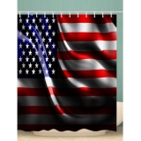 3D American Flag Pattern Waterproof Shower Curtain