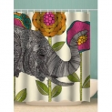 Bohemian Flower Elephant Print Shower Curtain