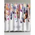 Beaded Feathers Print Waterproof Shower Curtain