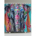 Bohemian Elephant Painting Print Shower Curtain