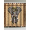 Bohemian Style Elephant Print Shower Curtain