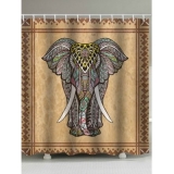 Bohemian Style Elephant Print Shower Curtain