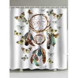 Dream Catcher and Butterfly Print Waterproof Bathroom Shower Curtain