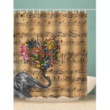 Heart Shape Elephant Print Shower Curtain