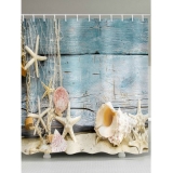 Starfish Seashell Print Shower Curtain