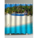 Coconut Tree Beach Print Shower Curtain