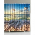 Sunset Ocean Wave Printed Waterproof Bathroom Shower Curtain