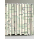 Geometric Lines Printed Waterproof Bathroom Shower Curtain