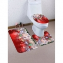 Christmas Hanging Decorations Patterned 3 Pcs Toilet Mat Set