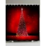 Christmas Tree Light Print Waterproof Bathroom Shower Curtain