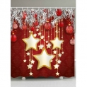 Christmas Star Ball Waterproof Shower Curtain