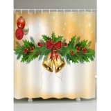 Bell Christmas Waterproof Shower Curtain