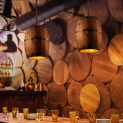 Wood Wine Barrel Hanging Fixture Pendant Lighting Bar Cafe Ceiling Lights