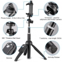 Selfie Stick Tripod 40-Inch Wireless Remote Mobile Tripod Stand Monopod for iPhone