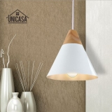 Modern Wood Pendant Lights Industrial Aluminum Mini LED Lighting Lamp