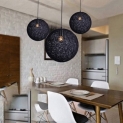 LED Pendant Light Weaving Bamboo E27 Rattan Lamps